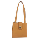 CELINE Shoulder Bag Leather Beige Gold Auth 145908-1