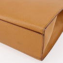 CELINE Shoulder Bag Leather Beige Gold Auth 145908-9