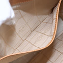 CELINE Shoulder Bag Leather Beige Gold Auth 145908-22