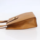 CELINE Shoulder Bag Leather Beige Gold Auth 145908-3