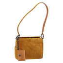 Salvatore Ferragamo Gancini Shoulder Bag Suede Beige Silver Auth 145909-1