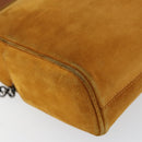 Salvatore Ferragamo Gancini Shoulder Bag Suede Beige Silver Auth 145909-14