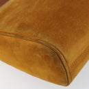 Salvatore Ferragamo Gancini Shoulder Bag Suede Beige Silver Auth 145909-16