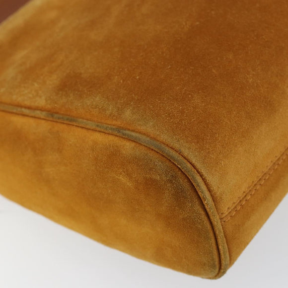 Salvatore Ferragamo Gancini Shoulder Bag Suede Beige Silver Auth 145909