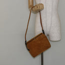 Salvatore Ferragamo Gancini Shoulder Bag Suede Beige Silver Auth 145909-22