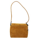 Salvatore Ferragamo Gancini Shoulder Bag Suede Beige Silver Auth 145909-2