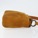 Salvatore Ferragamo Gancini Shoulder Bag Suede Beige Silver Auth 145909-3