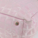 CHANEL New Travel line Tote Bag Nylon Pink Gold CC Auth 145910-16