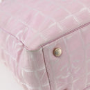 CHANEL New Travel line Tote Bag Nylon Pink Gold CC Auth 145910-17