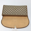 GUCCI GG Supreme Web Sherry Line Clutch Bag PVC Beige Rot 89 01 031 Auth 145911-9