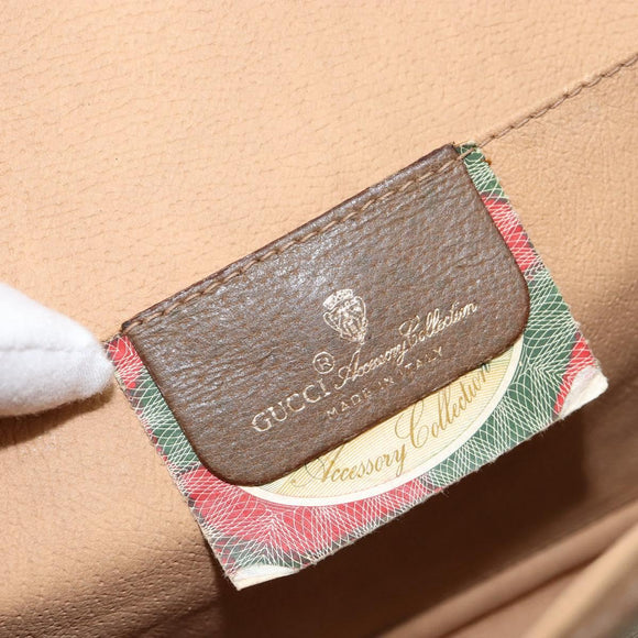 GUCCI GG Supreme Web Sherry Line Clutch Bag PVC Beige Red 89 01 031 Auth 145911