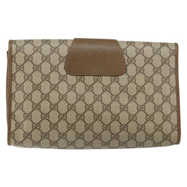 GUCCI GG Supreme Web Sherry Line Clutch Bag PVC Beige Red 89 01 031 Auth 145911 - 0