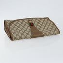 GUCCI GG Supreme Web Sherry Line Clutch Bag PVC Beige Rot 89 01 031 Auth 145911-5