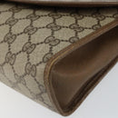 GUCCI GG Supreme Web Sherry Line Clutch Bag PVC Beige Rot 89 01 031 Auth 145911-7