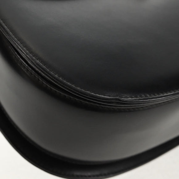 GUCCI Bamboo Hand Bag Leather 2way Black Gold 000 46 0063 Auth 145923A