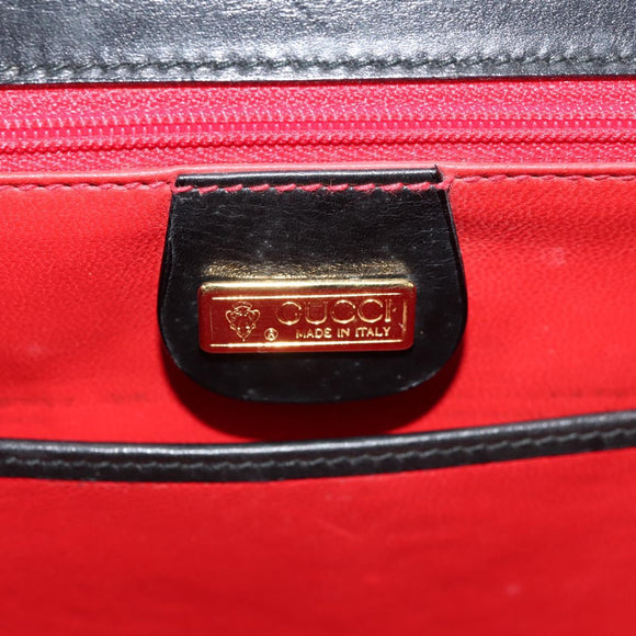 GUCCI Bambus Handtasche Leder 2-Wege Schwarz Gold 000 46 0063 Auth 145923V