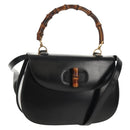 GUCCI Bambus Handtasche Leder 2-Wege Schwarz Gold 000 46 0063 Auth 145923V-1