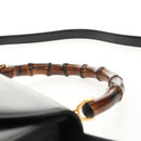 GUCCI Bamboo Hand Bag Leather 2way Black Gold 000 46 0063 Auth 145923A-14