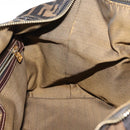 FENDI Zucca Canvas Hand Bag Black Brown gold Auth 145924-20