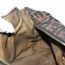 FENDI Zucca Canvas Hand Bag Black Brown gold Auth 145924-21