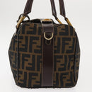 FENDI Zucca Canvas Hand Bag Black Brown gold Auth 145924-3