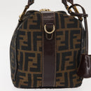 FENDI Zucca Canvas Hand Bag Black Brown gold Auth 145924-4