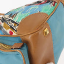 PRADA Venice Hand Bag Nylon Light Blue Gold Auth 145925-16