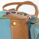 PRADA Venice Hand Bag Nylon Light Blue Gold Auth 145925-17