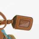 PRADA Venice Hand Bag Nylon Light Blue Gold Auth 145925-9