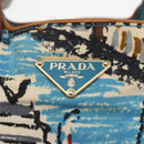 PRADA Venice Hand Bag Nylon Light Blue Gold Auth 145925-18