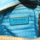 PRADA Venice Hand Bag Nylon Light Blue Gold Auth 145925-19