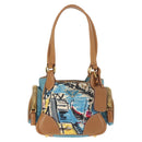 PRADA Venice Hand Bag Nylon Light Blue Gold Auth 145925-13