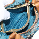 PRADA Venice Hand Bag Nylon Light Blue Gold Auth 145925-26