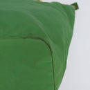 PRADA Hand Bag Nylon Green Gold Auth 145926-14