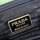 PRADA Hand Bag Nylon Green Gold Auth 145926-18