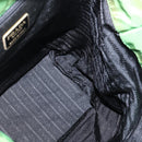 PRADA Hand Bag Nylon Green Gold Auth 145926-19