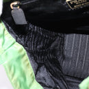 PRADA Hand Bag Nylon Green Gold Auth 145926-20