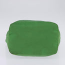 PRADA Hand Bag Nylon Green Gold Auth 145926-5