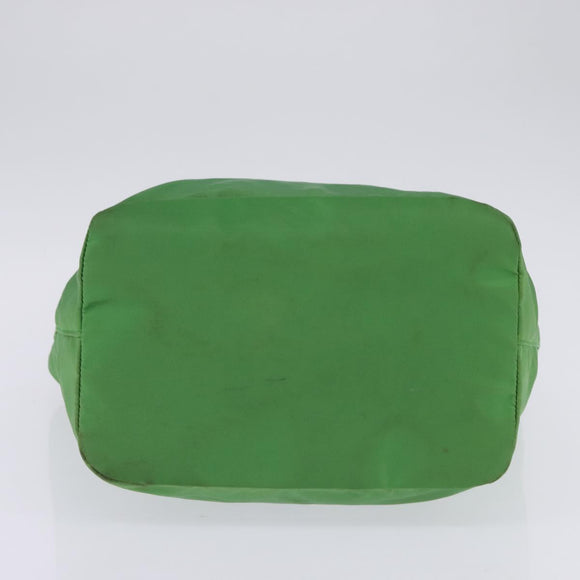 PRADA Hand Bag Nylon Green Gold Auth 145926