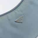 PRADA Hand Bag Nylon Light Blue Silver Auth 145937-17