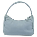 PRADA Hand Bag Nylon Light Blue Silver Auth 145937-2