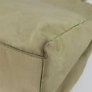 PRADA Tote Bag Nylon Beige Silver Auth 145938-12