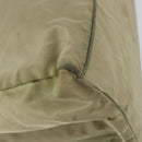 PRADA Tote Bag Nylon Beige Silver Auth 145938-13