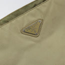 PRADA Tote Bag Nylon Beige Silver Auth 145938-17
