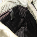 PRADA Tote Bag Nylon Beige Silver Auth 145938-18