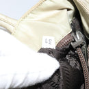 PRADA Tote Bag Nylon Beige Silver Auth 145938-23