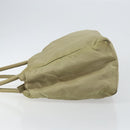 PRADA Tote Bag Nylon Beige Silver Auth 145938-4