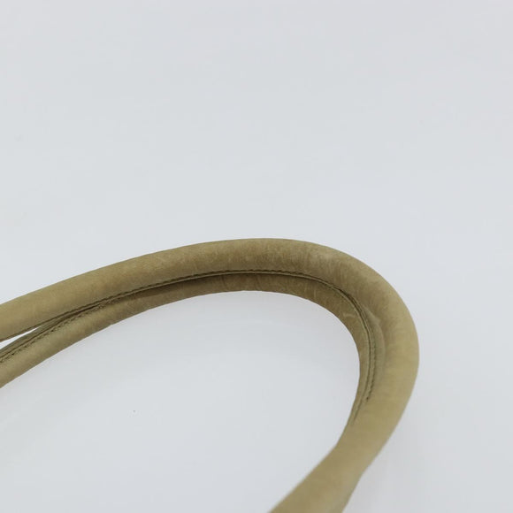 PRADA Tote Bag Nylon Beige Silver Auth 145938