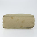 PRADA Tote Bag Nylon Beige Silver Auth 145938-9