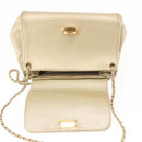 CHANEL Choco Bar Chain Shoulder Bag Leather Gold CC Auth 145942-10